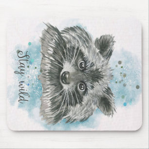 Tapis De Souris Raccoon Stay Wild Cadeau pour enfants