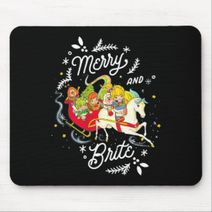 Tapis De Souris Rainbow Brite Noël Merry And Brite Traîneau Rid