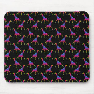 Tapis De Souris Rainbow Colored Giraffe
