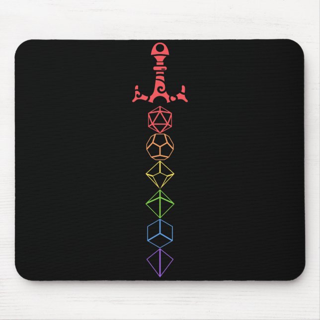 Tapis De Souris Rainbow Dice Sword Tablett RPG Jeu (Devant)