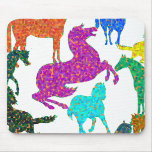 Tapis De Souris Rainbow Horses - "Dotty about Horses !"