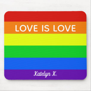 Tapis De Souris Rainbow Love is Love Gay pride LGBTQ Beautiful