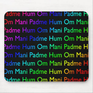 Tapis De Souris Rainbow Om Mani Padme Hum (en noir)