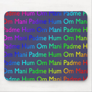 Tapis De Souris Rainbow Om Mani Padme Hum sur violet