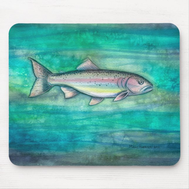 Tapis De Souris Rainbow Trout Wildlife Art Mousepad (Devant)