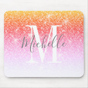 Tapis De Souris Rainbow Unicorn rose Parties scintillant étincelle