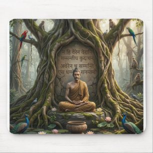 Tapis De Souris Raja Asoka Style Sukiti Bouddha sous l'arbre Bodhi