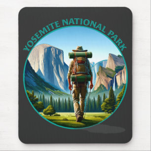 Tapis De Souris Randonneur dans le parc national de Yosemite