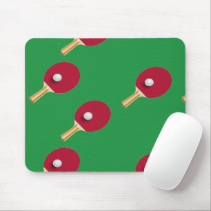 Tapis De Souris Raquette de ping-pong et boule sur vert
