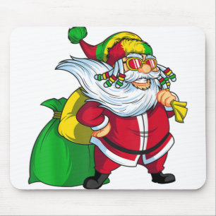 Tapis De Souris Rasta santa claus rastafarian, de Noël en Jamaïq