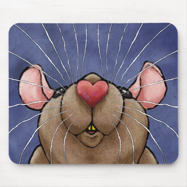 Tapis De Souris Rat mignon Mousepad de coeur (Devant)