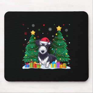 Tapis De Souris Rat Terrier Amoureux de les chiens Santa Hat Ugly 