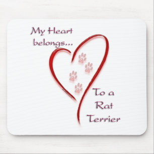 Tapis De Souris Rat Terrier Coeur Appartient