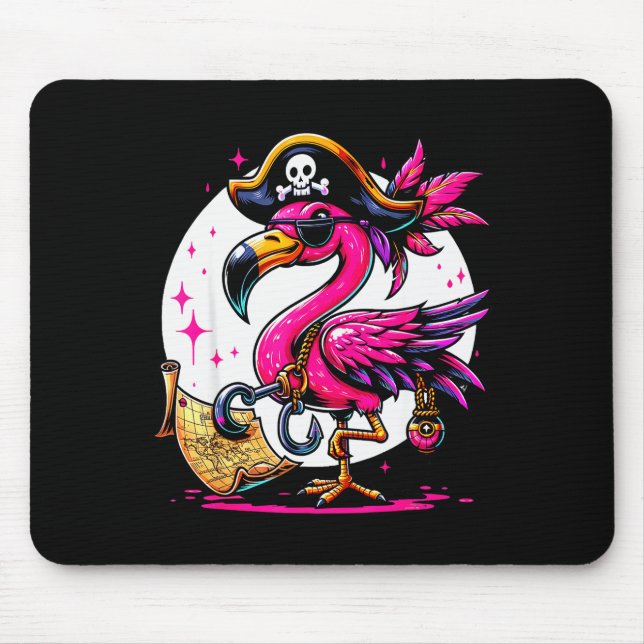 Tapis De Souris Rate Nk Flamingo Halloween Party - Jolly Roger  (Devant)