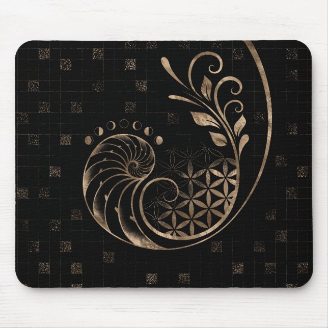 Tapis De Souris Ratio d'or - Ornement de géométrie sacrée (Devant)