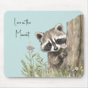 Tapis De Souris Raton laveur avec fleur