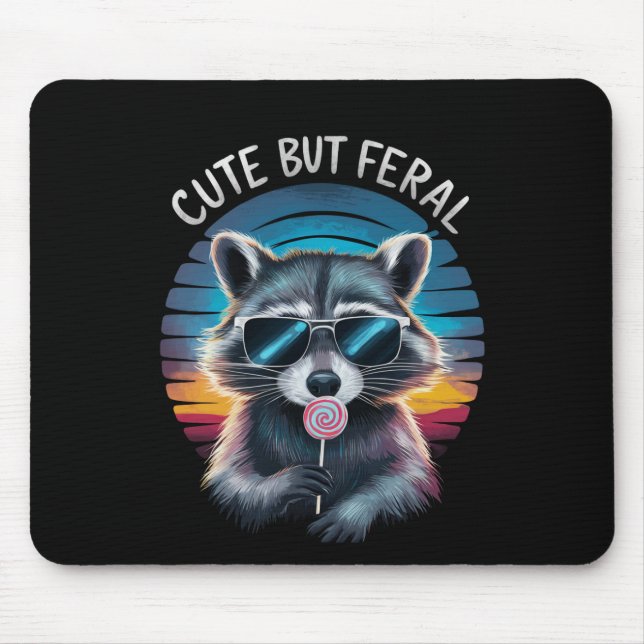 Tapis De Souris Raton laveur drôle mais sauvage et mignon (Devant)