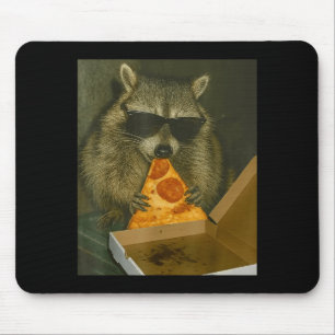 Tapis De Souris Raton laveur drôle mangeant Zza Raton laveur de mè