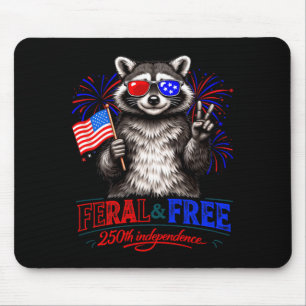 Tapis De Souris Raton laveur patriotique sauvage et libre 250e