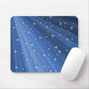 Tapis De Souris Rayons et bulles bleus