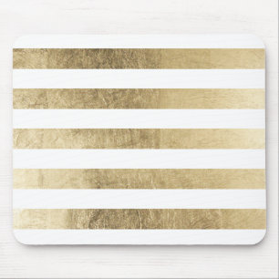 Tapis De Souris Rayure moderne d'or à la mode élégant élégant
