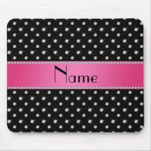 Tapis De Souris Rayure rose nommée personnalisée de diamants noi