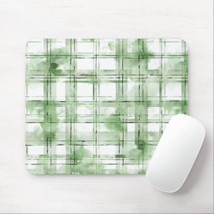 Tapis De Souris Rayures à carreaux verts blancs
