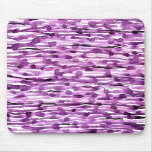 Tapis De Souris Rayures Abstraites d'aquarelle violet