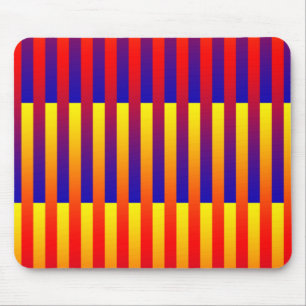 Tapis De Souris Rayures Bleu Rouge Jaune