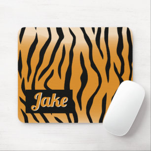 Tapis De Souris Rayures de tigre noir et orange