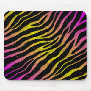 Tapis De Souris Rayures déchirées SpaceTime - Rose/Jaune