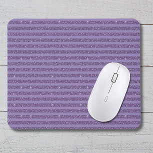 Tapis De Souris Rayures horizontales de style pailleté prune fumé