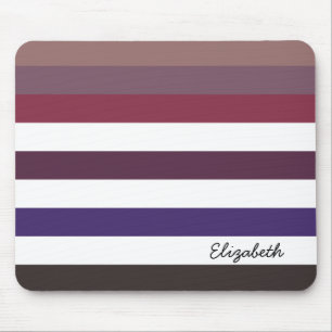 Tapis De Souris Rayures horizontales larges pourpres Girly avec le