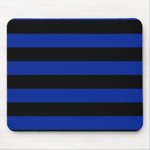 Tapis De Souris Rayures - noires et bleu impérial