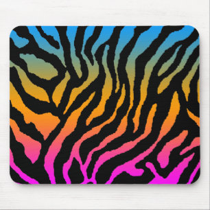 Tapis De Souris RAYURES NOIRES MULTICOLORES des années 80 de TIGR