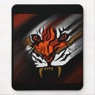 TAPIS DE SOURIS RAYURES ORANGE ET NOIRE    