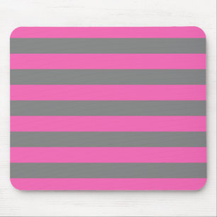 Tapis De Souris Rayures roses et grises d'Emo