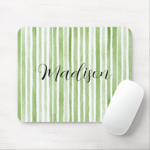 Tapis De Souris Rayures Vertes Blanches