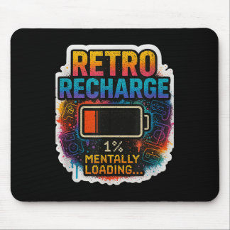 Tapis De Souris « Recharge Rétro - Chargement Mental en cours… »