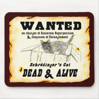 Tapis De Souris "RECHERCHÉ : Le chat" Mousepad de Schrodinger