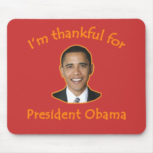 Tapis De Souris Reconnaissant pour le Président Obama T-shirts, (Devant)