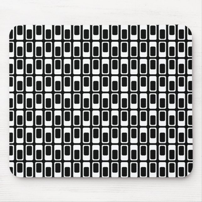 Tapis De Souris Rectangles alternatives (blanc avec noir) (Devant)