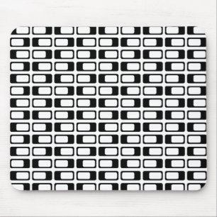 Tapis De Souris Rectangles alternatives (Noir avec Blanc)