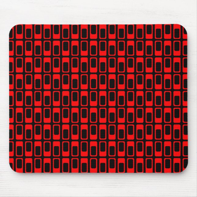 Tapis De Souris Rectangles alternatives (rouge avec noir) (Devant)