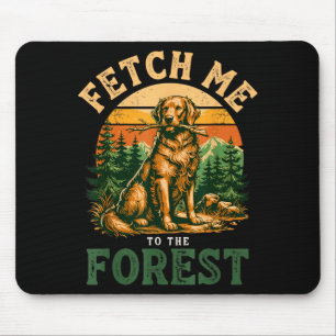 Tapis De Souris Récupérateur de chien extérieur forêt aller cherch