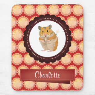 Tapis De Souris Red Ajouter Votre Nom Hamster