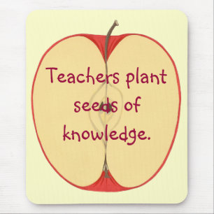 Tapis De Souris Red Apple Enseignants Plante Graines, Connaissance