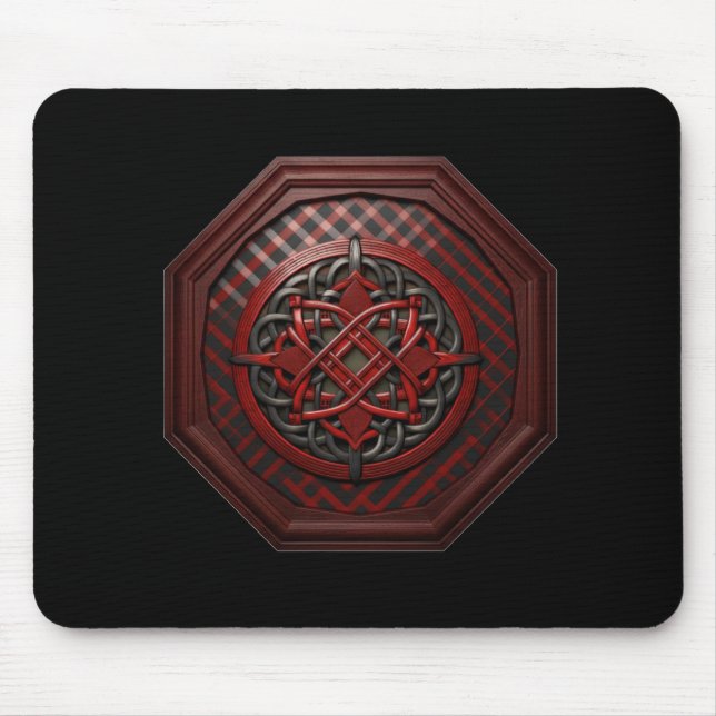 Tapis De Souris Red & Black Checkerboard Celtic Knot In A Frame    (Devant)