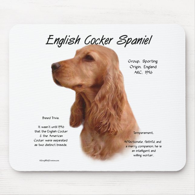 Tapis De Souris Red English Cocker Histoire de l'Espagne (Devant)