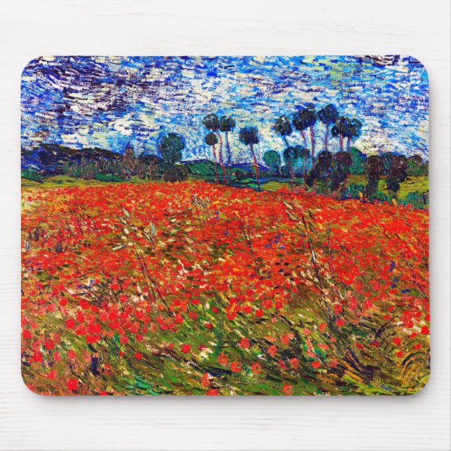 Tapis De Souris Red Flower Field, Van Gogh (Devant)